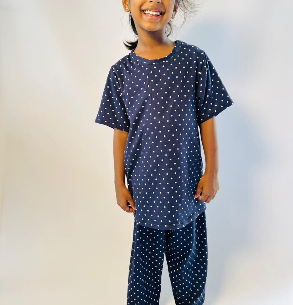 DARK BLUE WHITE DOTTED