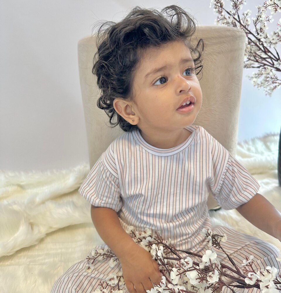 White Beige Stripe Loungewear