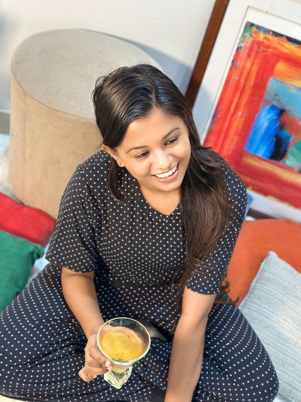 BLUSH DOTTED LOUNGWEAR