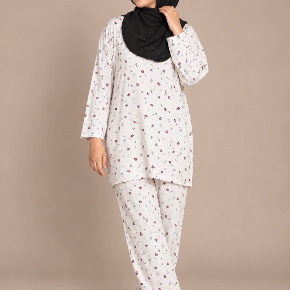 FLORAL RED AND WHITE