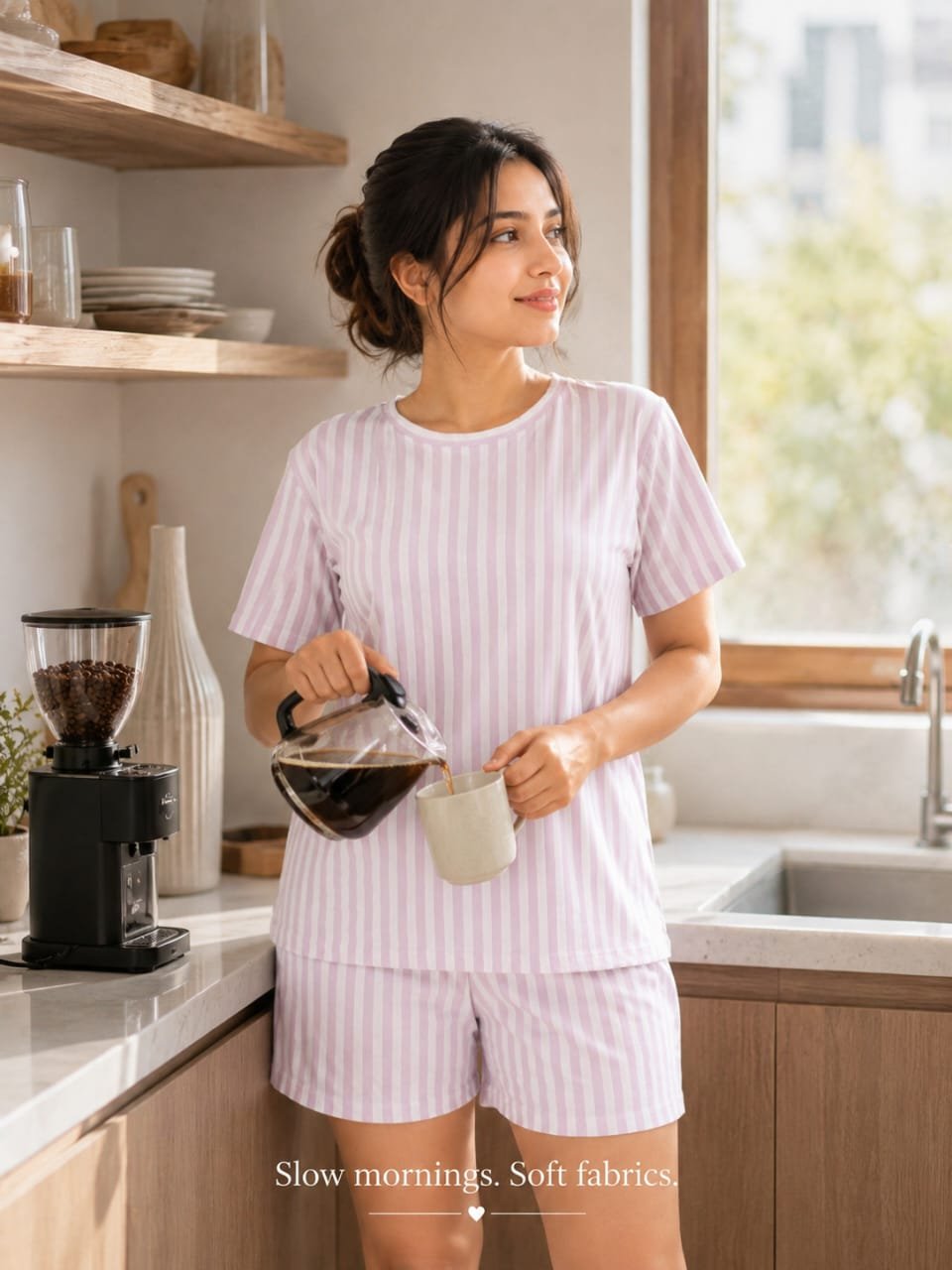 Pastel Orchid Stripe Set